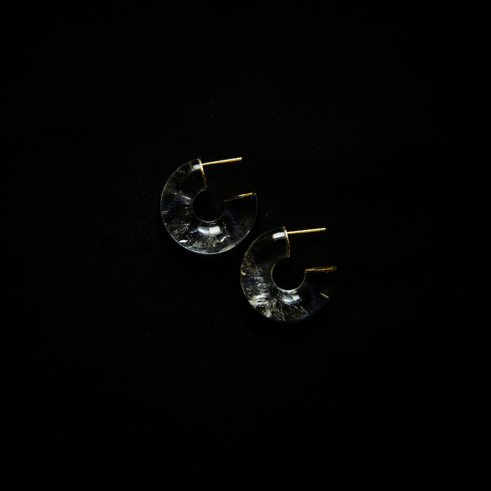 水精 K18 rock crystal hoops – sharanpoi