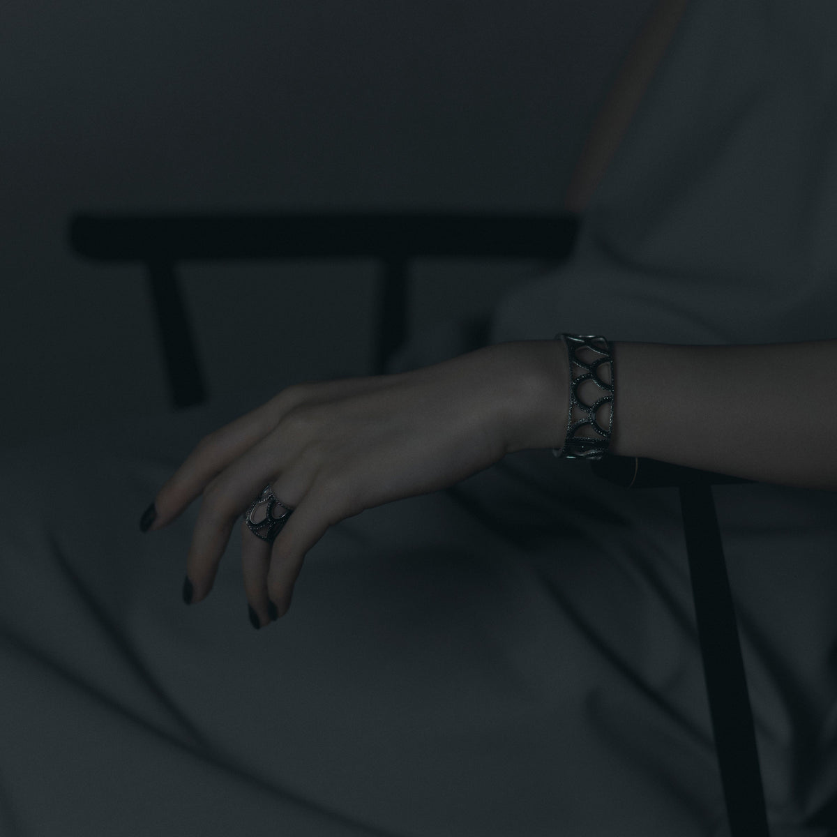 蓮の扇 silver925 pave brown diamonds ring – sharanpoi