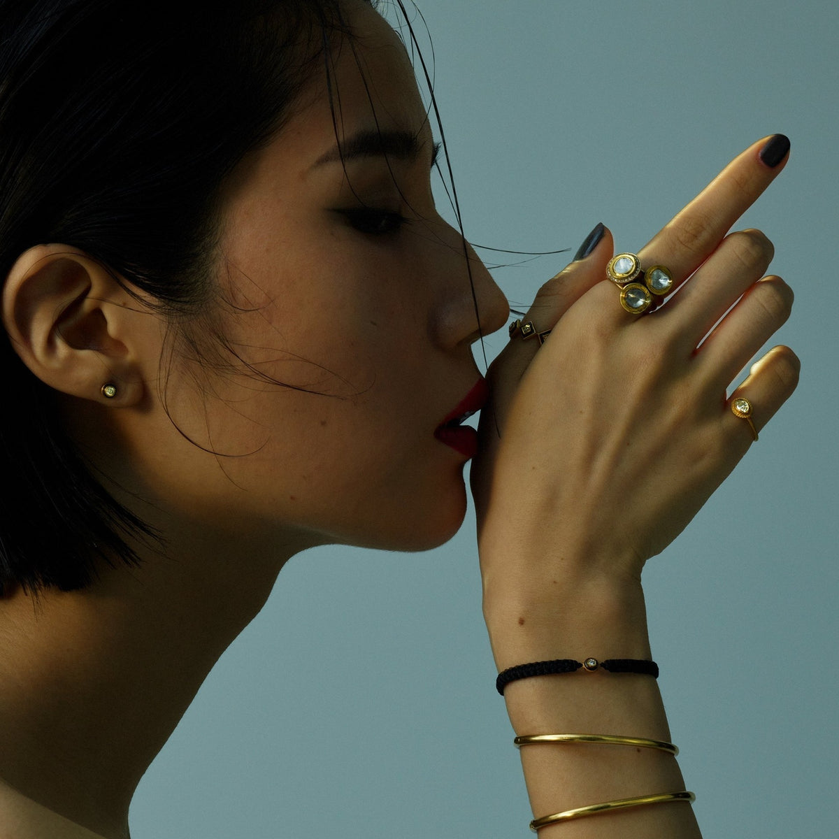 白露 K18 diamond with enamel bracelet – sharanpoi