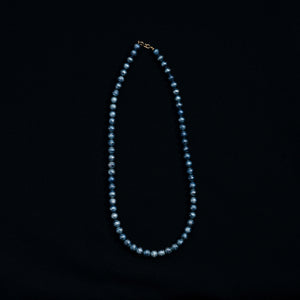 青藍 K18 indigo dyed 6mm akoya pearl necklace 415mm