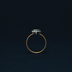 青藍 K18 polki sapphire with enamel ring
