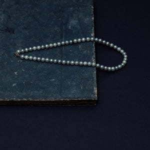 青藍 K18 indigo dyed 6mm akoya pearl necklace 360mm