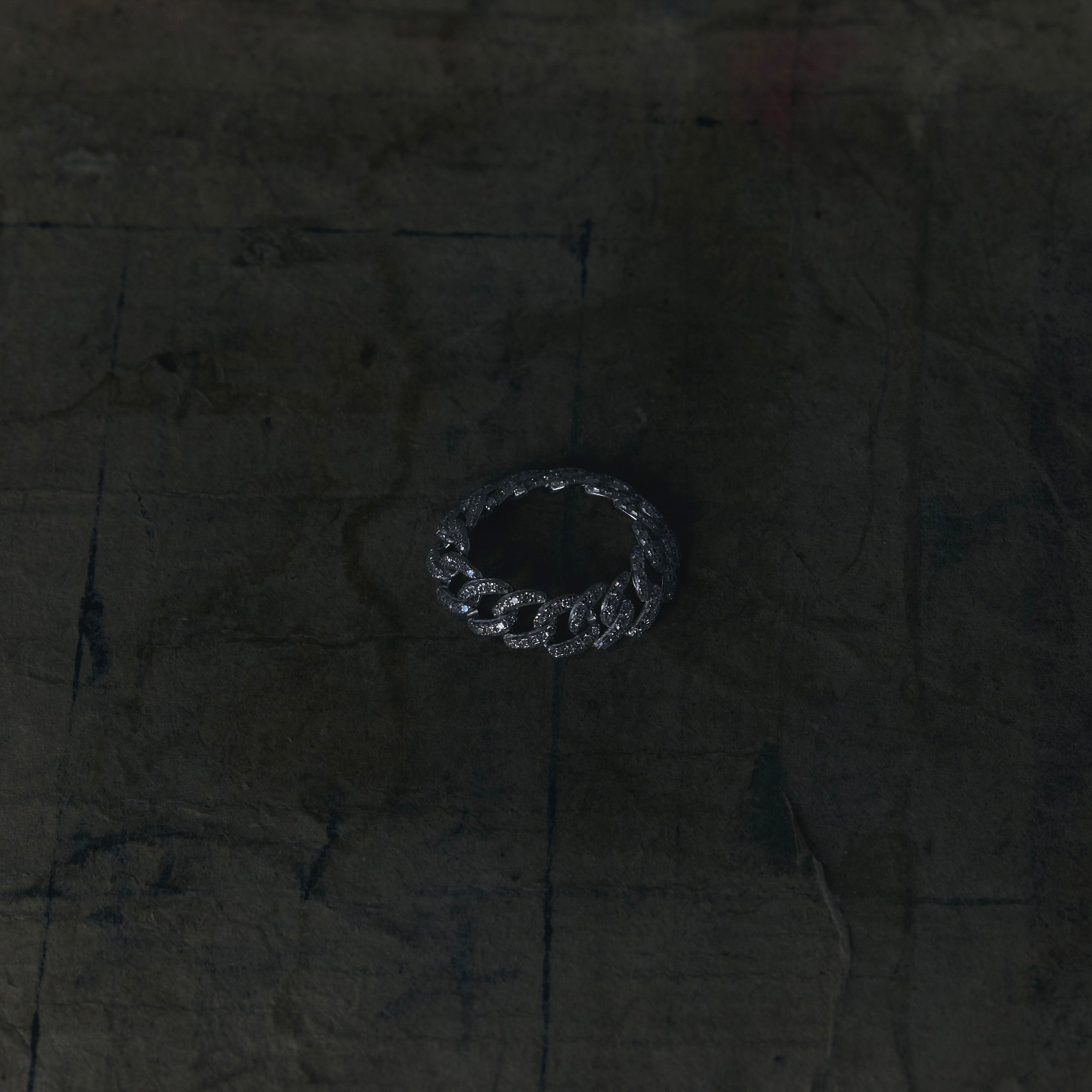 シャランポワ　天の川 K18 black nuts ダイヤモンド リング 天の川 K18WG diamonds chain ring – sharanpoi