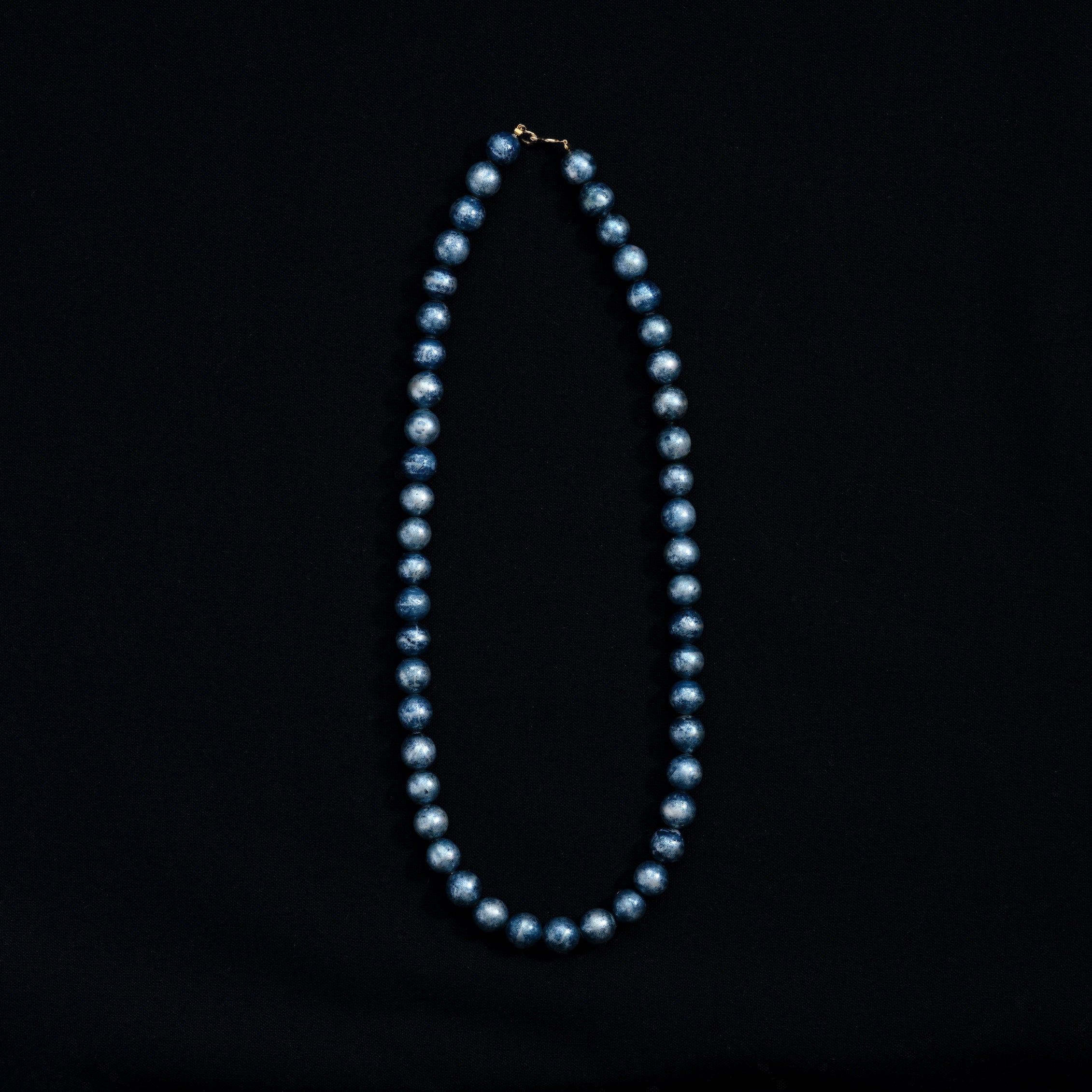 青色の真珠ネックレス 青藍 K18 indigo dyed 8mm akoya pearl necklace 415mm – sharanpoi