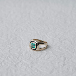 わかばえ K18 emerald with enamel ring