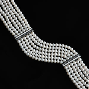 夕霧 silver925 pave diamonds  with enamel bracelet
