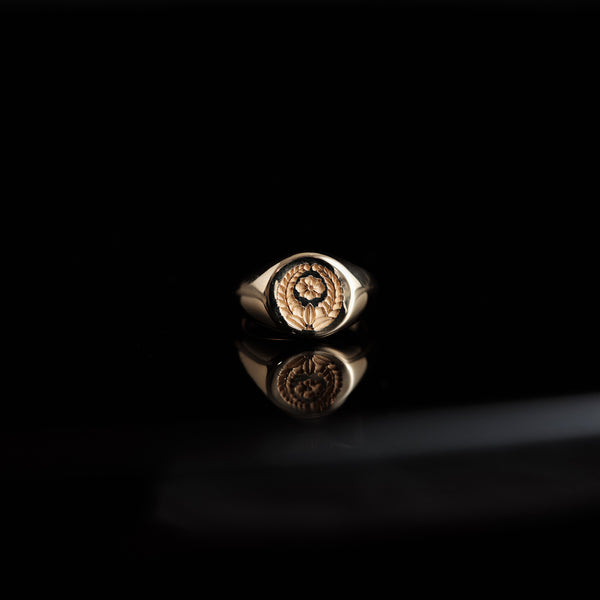 古月 K18 家紋signet pinky ring – sharanpoi