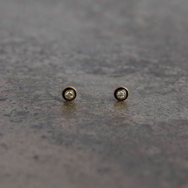 白露 K18 diamond with enamel studs – sharanpoi