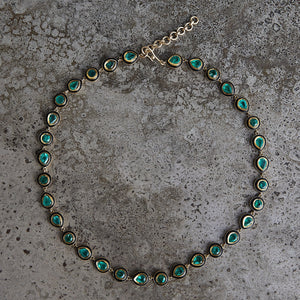 わかばえ K18 emerald with enamel necklace